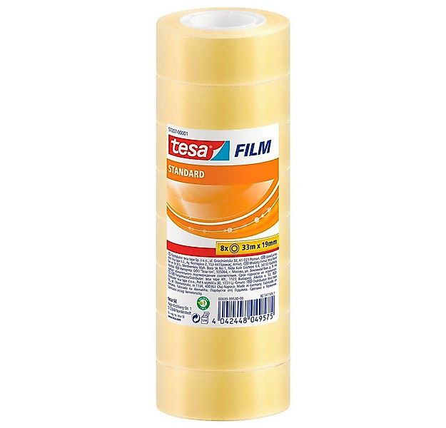 tesa Klebeband tesafilm Standard 57207 transparent 19mm x 33m - 8 Rollen günstig online kaufen