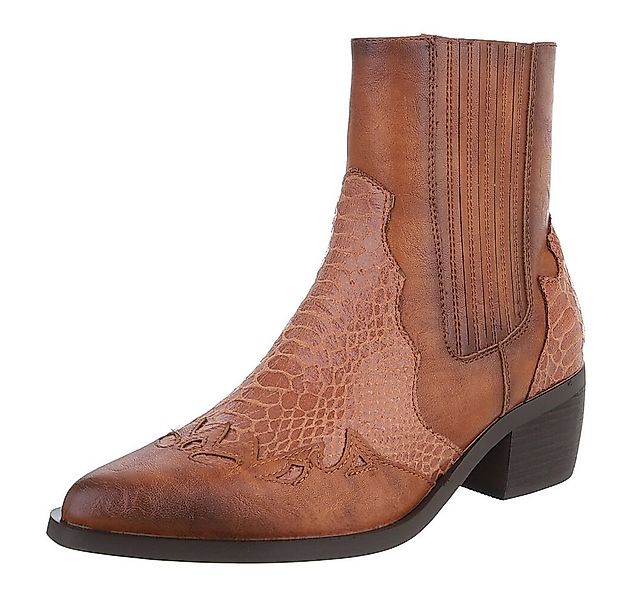 Ital-Design Elegante Stiefeletten mit reptilähnlichem Detail für Damen West günstig online kaufen