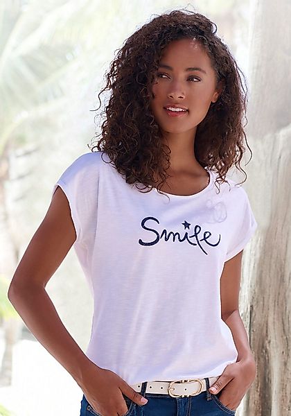 Beachtime T-Shirt "mit Frontdruck "Smile"", aus weicher Baumwoll-Qualität günstig online kaufen