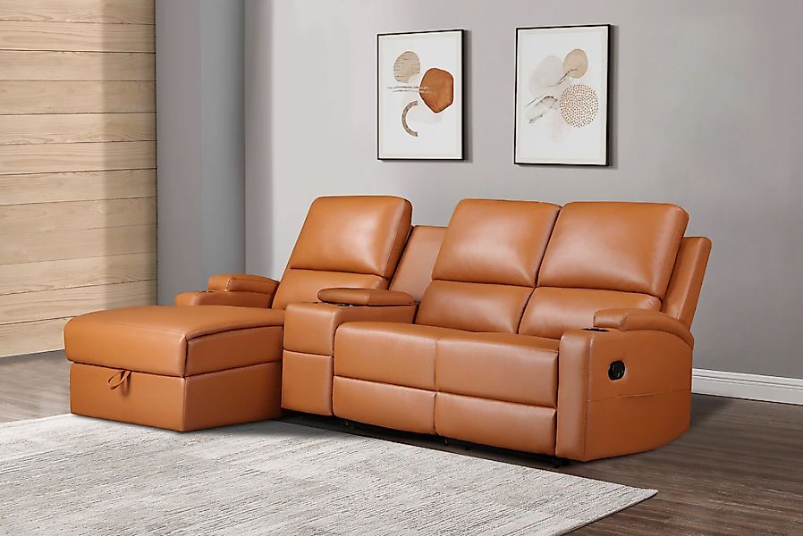 Home affaire Ecksofa "NAPORI Multimediasofa, 3er Kinosessel XXL, L-Form, 3 günstig online kaufen