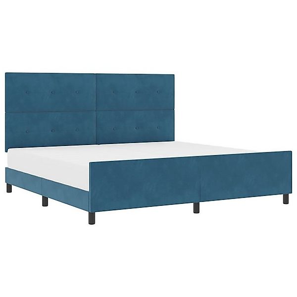 vidaXL Bett Bettgestell Dunkelblau 200x200 cm Samt (1-tlg) günstig online kaufen