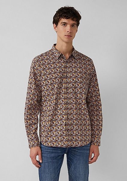 s.Oliver Langarmhemd Hemd Regular Fit: Hemd mit Allover-Print und Brusttasc günstig online kaufen