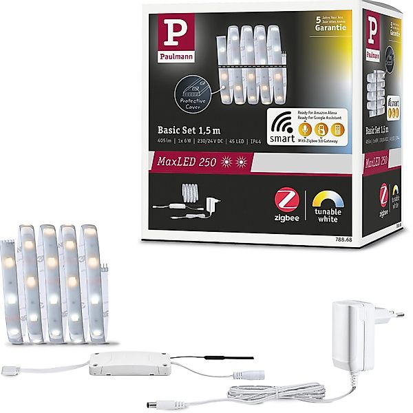 Paulmann MaxLED 250 LED Strip Tunable Weiß Smart Home Zigbee Basis-Set 1,5 günstig online kaufen