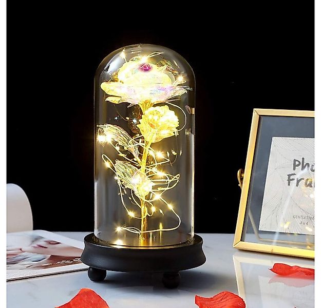 Kunstblume Ewige Rose im Glas Infinity Rosen mit Licht, Valentinstag Gesche günstig online kaufen