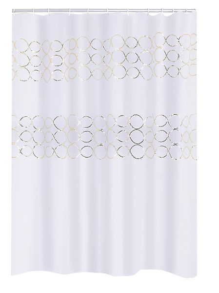 Ridder Duschvorhang Paillette Weiß-gold Breite 180 günstig online kaufen