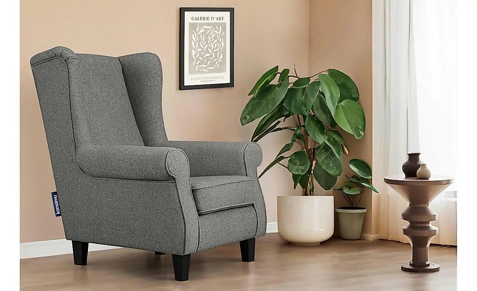 KONSIMO Ohrensessel  Miles ¦ grau ¦ Maße (cm): B: 82 H: 105 Polstermöbel > günstig online kaufen