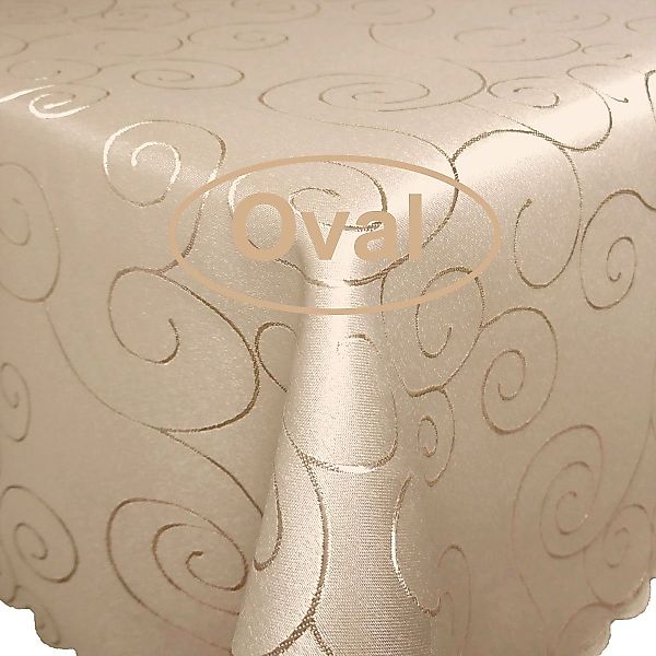 Tischdecke Ornamente OVAL Tischdecke Seidenglanz Damast günstig online kaufen