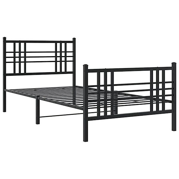 vidaXL Bettgestell mit Kopf- und Fußteil Metall Schwarz 100x190 cm 376336 günstig online kaufen