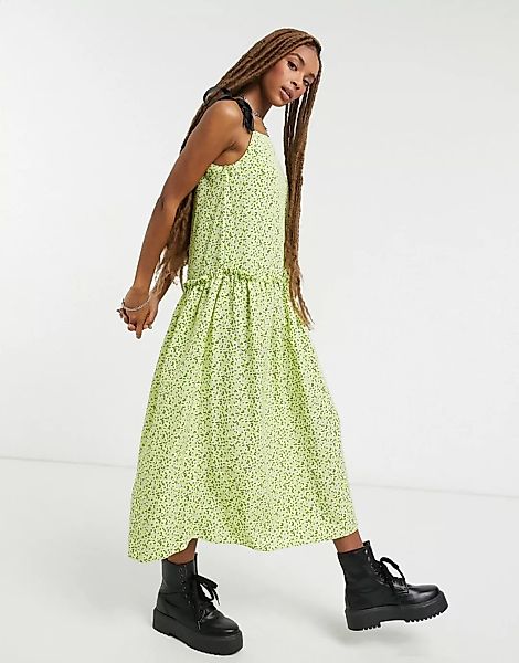 Topshop – Kleid in Hellgrün mit drapierter Taille günstig online kaufen
