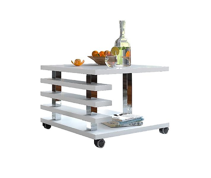 designimpex Couchtisch mit ROLLEN DC-2 Weiß günstig online kaufen