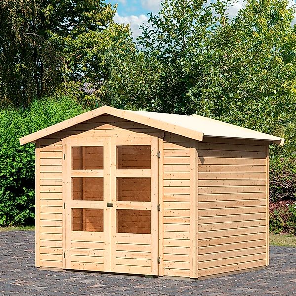 Karibu Gartenhaus "Amberg 3" anthrazit, naturbelassen oder terragrau günstig online kaufen
