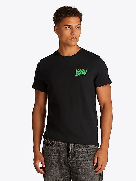 Tommy Jeans T-Shirt "TJM SLIM BUBBLE PRINT SS TEE EXT", mit gummierten Prin günstig online kaufen