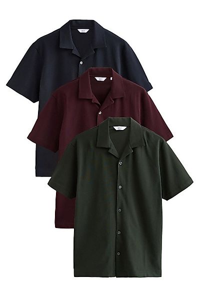 Next Kurzarmhemd Kurzärmelige Piqué-Hemden, 3er-Pack (3-tlg) günstig online kaufen