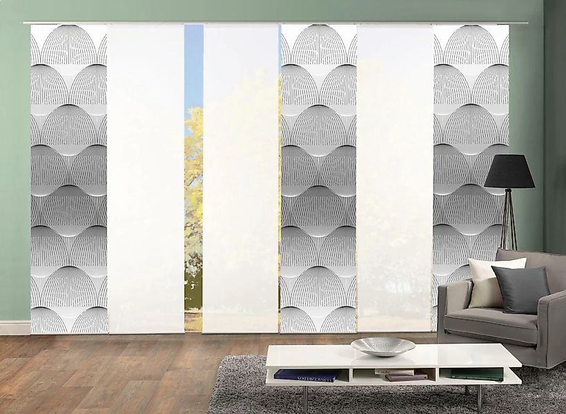 HOME WOHNIDEEN Schiebegardine "BENARIS" Klettband 6 Stk. tlg. HxB: 245x60, günstig online kaufen