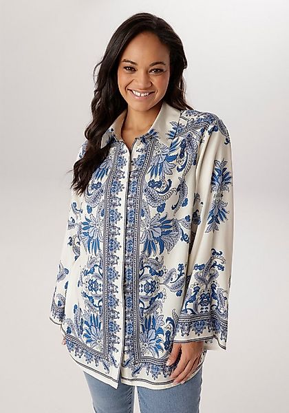 Aniston PLUS Hemdbluse mit edler Blumendruck - NEUE KOLLEKTION günstig online kaufen