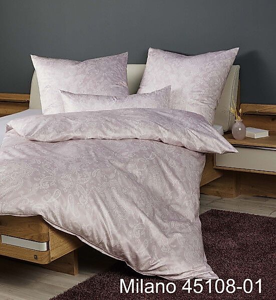 Janine Janine Mako-Satin Bettwäsche MILANO 45108 rosé Größe:  155x220 cm + günstig online kaufen