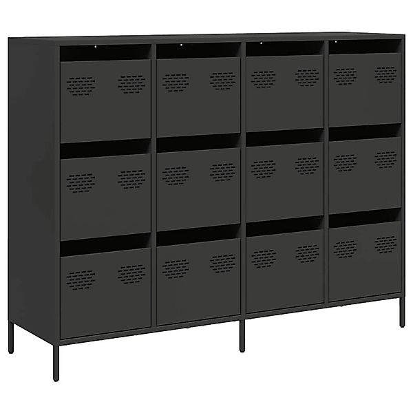 vidaXL Sideboard Schwarz 135x39x103,5 cm Kaltgewalzter Stahl 3307173 günstig online kaufen
