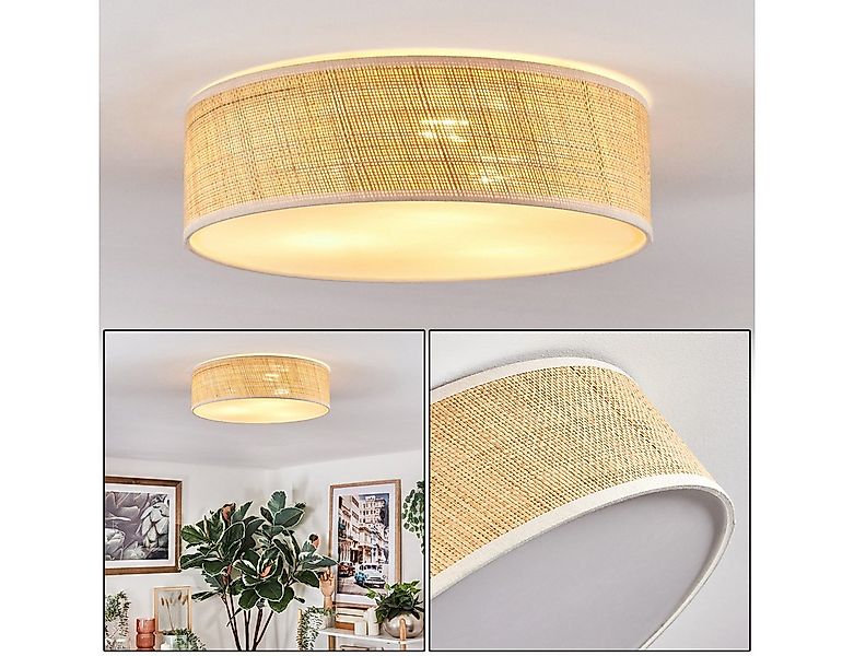 hofstein Deckenleuchte Deckenlampe aus Metall/Papiergeflecht/Kunststoff in günstig online kaufen