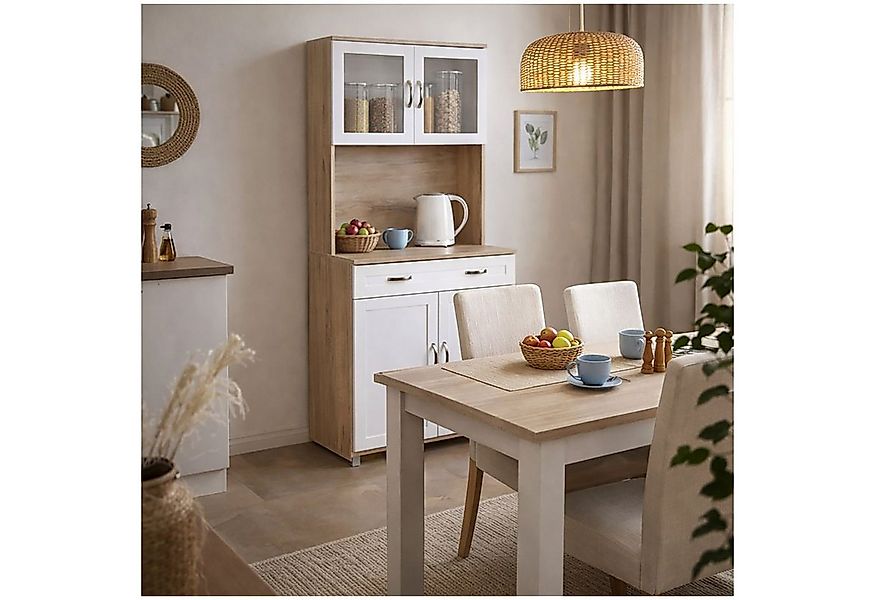 HTI-Living Hochschrank Küchenbuffet Sonoma/Weiß Blanca (Stück, 1-St., 1 Sch günstig online kaufen