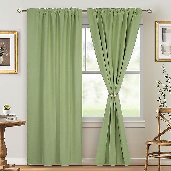 Jibenhome Verdunkelungsvorhang 2 Paneele Vorhang,Leinen Gardine,Thermo,mit günstig online kaufen