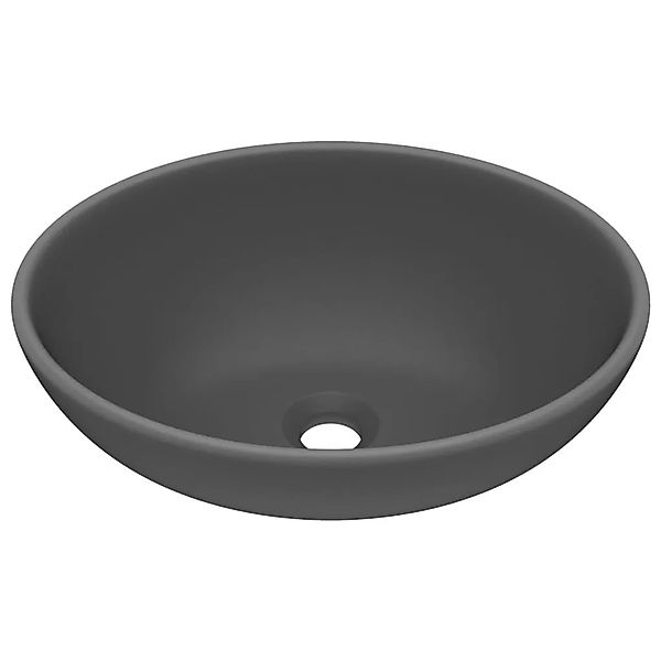 vidaXL Luxuriöses Ovales Waschbecken Matt Dunkelgrau 40x33 cm Keramik 14692 günstig online kaufen