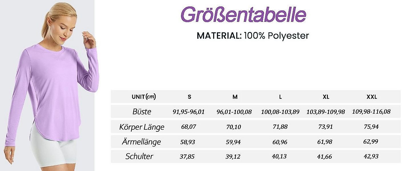 G4Free Langarmshirt Damen Sport Shirts Langarmshirt Sonnenschutz Shirt UV S günstig online kaufen