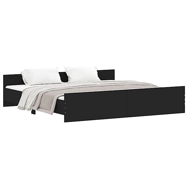 vidaXL Bettgestell mit Kopf- und Fußteil Schwarz 180x200 cm1899621 günstig online kaufen