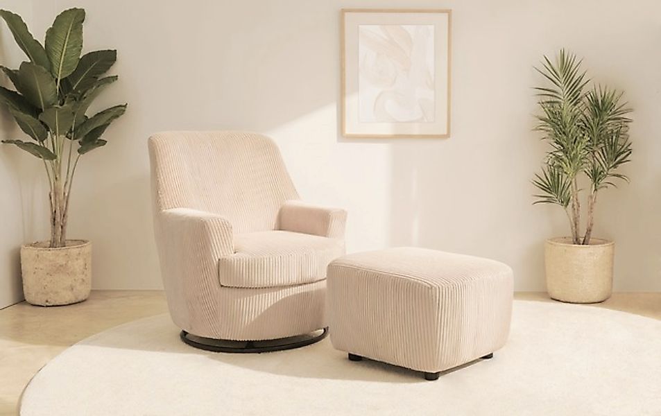 Home affaire Drehsessel »HETTY, Drehsessel mit Wippfunktion und Hocker; Les günstig online kaufen