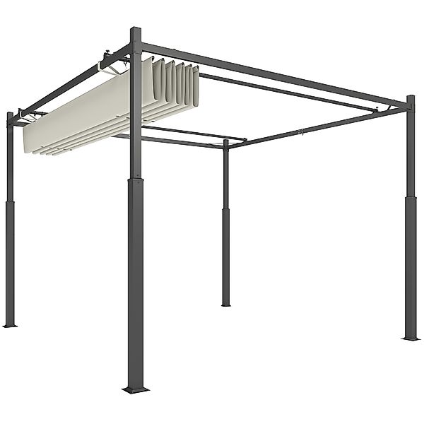 Outsunny Pergola ca. 3x3m Garten Pavillon, Terrassendachung aus Metall, Gar günstig online kaufen