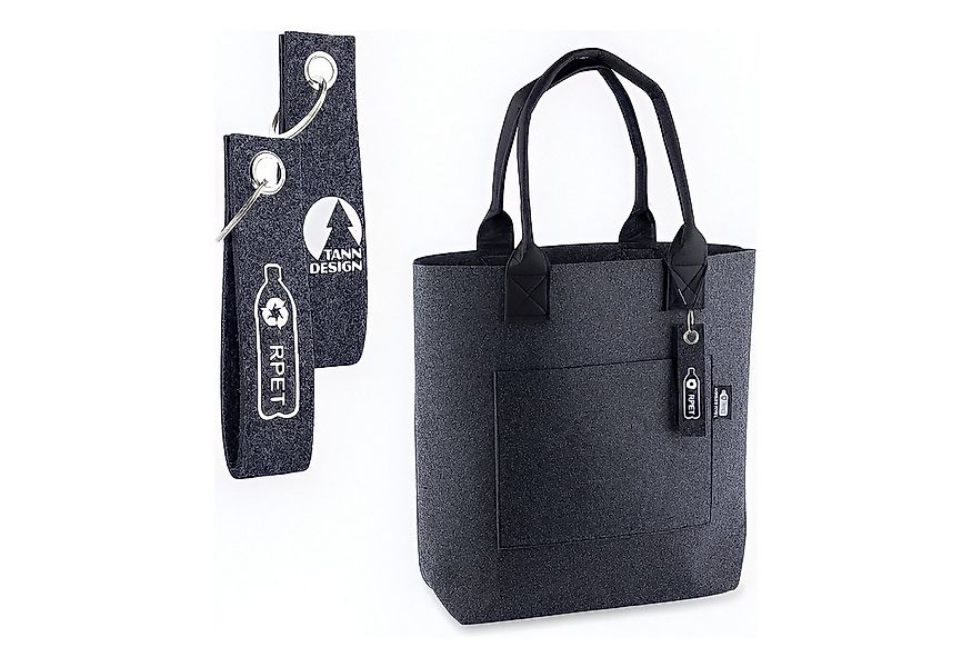 Tanndesign Einkaufsshopper Damen-Shopper Filz Grau aus recyceltem PET (21L) günstig online kaufen