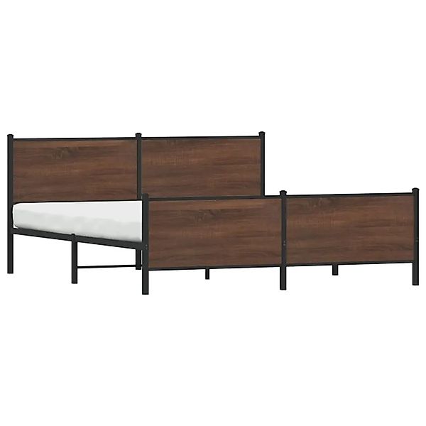 vidaXL Metallbett ohne Matratze Braun Eichen-Optik 193x203 cm 3301375 günstig online kaufen