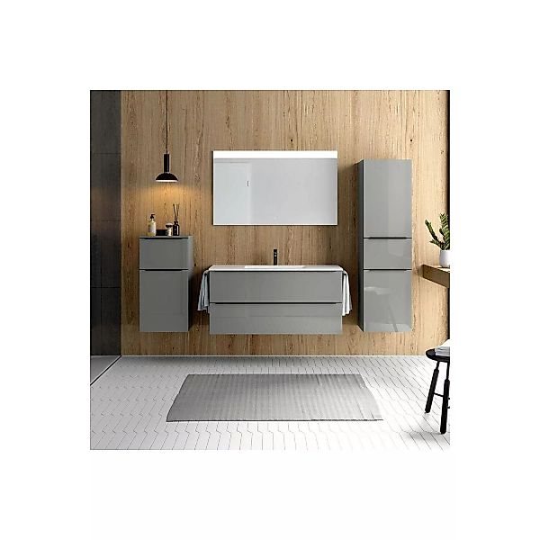Badezimmermöbel Komplett Set mit 121cm Waschtisch, Spiegel und LED Beleucht günstig online kaufen