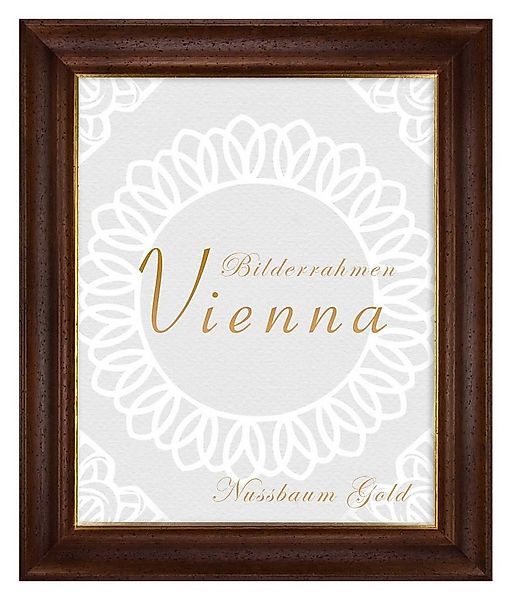 Einzelrahmen Bilderrahmen Vienna, (1 Stück), 60x80 cm, Nussbraun Gold, Holz günstig online kaufen