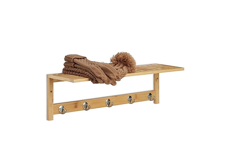 relaxdays Hakenleiste Wandregal mit 5er Hakenleiste günstig online kaufen