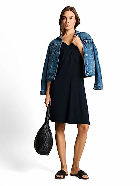 TOM TAILOR Sommerkleid Ohne Taschen Sommerkleid mit V-Ausschnitt und Viskos günstig online kaufen