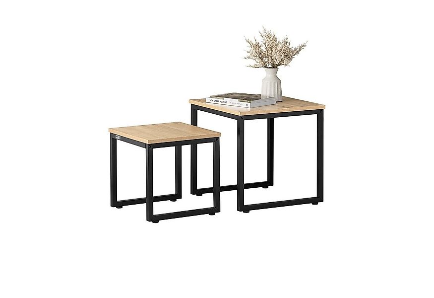 SoBuy Satztisch FBT42, Wohnzimmertisch, Tisch-Set, 2er Set Couchtisch Beist günstig online kaufen