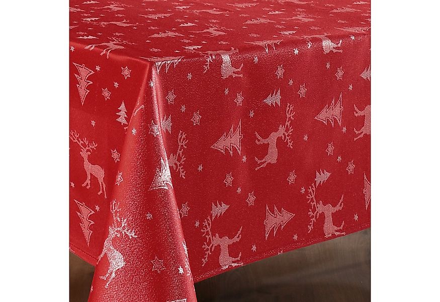 Beautex Tischdecke Lurex Tischdecke Weihnachten, Silber Gold glänzend, Weih günstig online kaufen