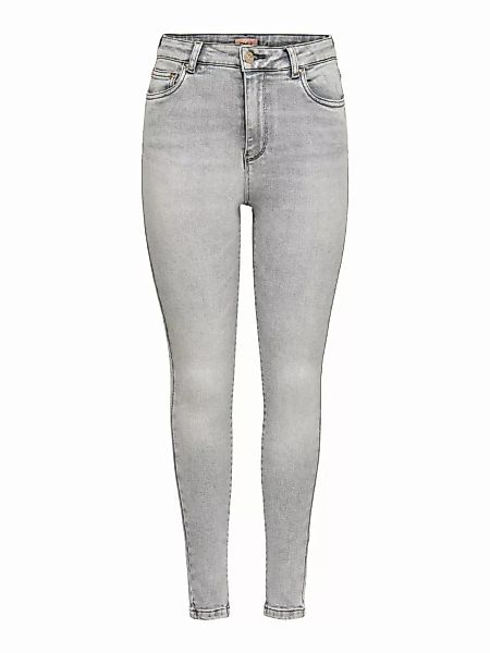Only Mila Life High Waist Skinny Ankle Jeans 33 Light Grey Denim günstig online kaufen