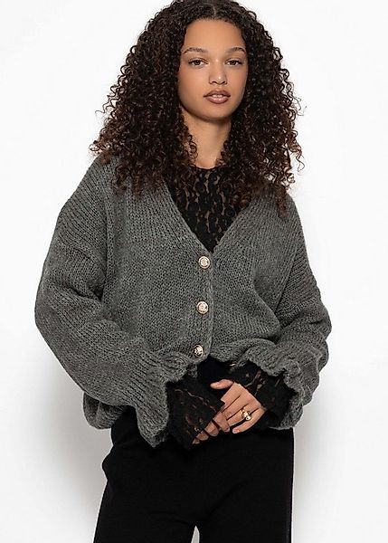 SASSYCLASSY Cardigan Cardigan mit Volants für Damen Weiche Strickjacke mit günstig online kaufen