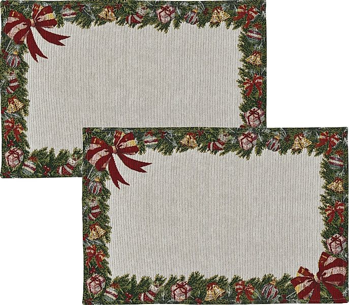 sander table + home Platzset Tischset "X-Mas Frame" 2er-Pack, Gobelin günstig online kaufen