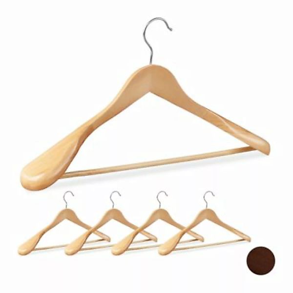 relaxdays Anzug Kleiderbügel 5er Set natur günstig online kaufen