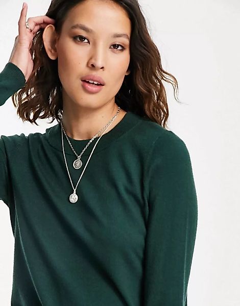 Vero Moda – Grüner Pullover mit Rundhalsausschnitt günstig online kaufen