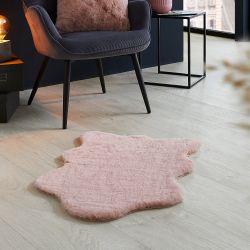 my home Fellteppich "Lugano" fellförmig 30 mm Höhe Kunstfell, Uni Farben, w günstig online kaufen