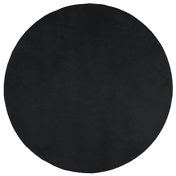vidaXL Teppich OVIEDO Kurzflor Schwarz Ø 200 cm 375569 günstig online kaufen