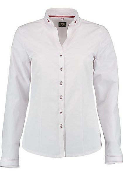 OS Trachten Trachtenbluse Ogozi Langarmbluse mit Hirsch-Stickerei am Kragen günstig online kaufen