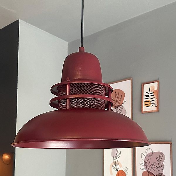 Bamyum Pendelleuchte Bamyum Hängelampe Rot Metall günstig online kaufen
