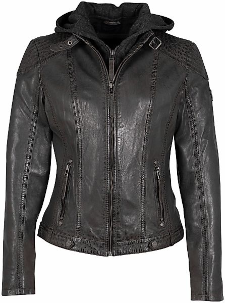 Mauritius Lederjacke "Cacey LEGV" mit Kapuze mti Kapuze, Reißverschluss, Zi günstig online kaufen