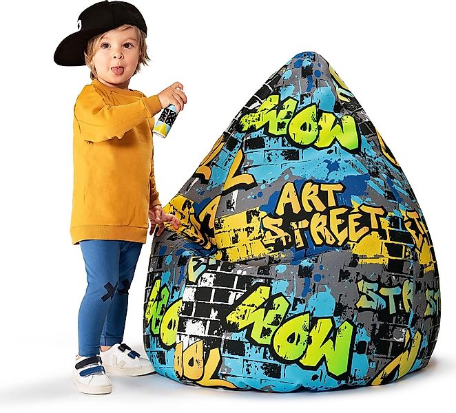 Sitting Point Sitzsack BeanBag Cool 220 l Gelb Bunt günstig online kaufen