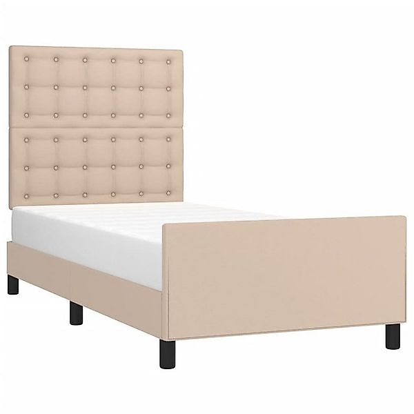 vidaXL Bett Bettgestell mit Kopfteil Cappuccino-Braun 100x200 cm Kunstleder günstig online kaufen