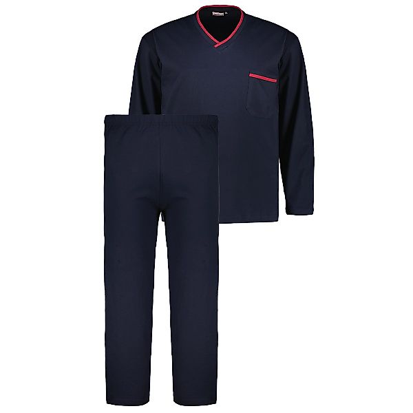 ADAMO Langer Schlafanzug aus Baumwolljersey Farbe dunkelblau Größe: 10XL günstig online kaufen